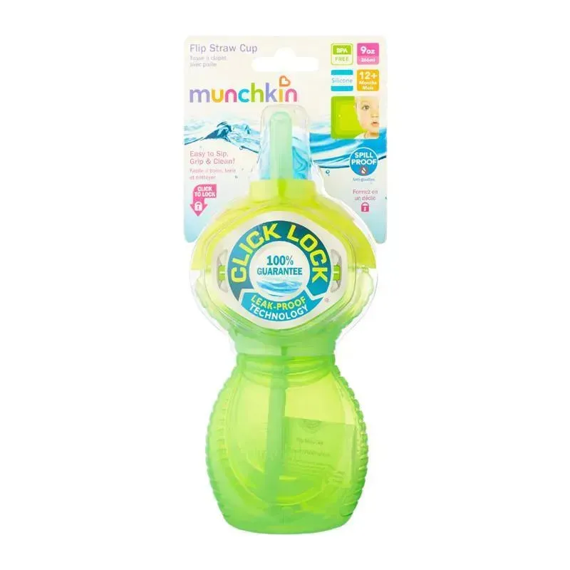 Munchkin Click Lock Flip Straw Cup, 9 oz. 1Pk (Assortment) - Image 3