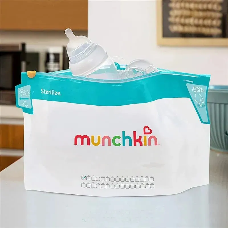 Munchkin Jumbo Bottle Sterilizing Bags, Microwave Bottle Sterilizer Bags - 6Pk, 180 Uses - Image 7