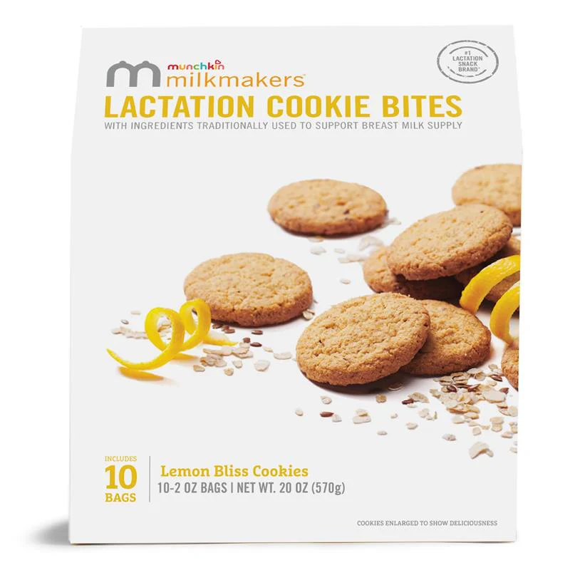 Munchkin - Milkmakers Lactation Cookie Bites, Lemon Bliss, 10 Ct