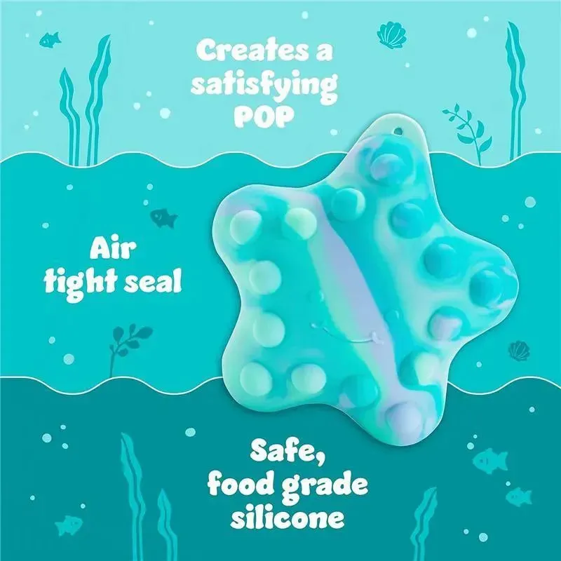 Munchkin - Pop Squish Popping Bath Toy - Mold-Free Squeezable Sensory Baby Fidget Starfish - Image 2