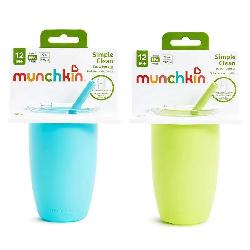 Munchkin - Simple Clean Toddler Sippy Cup Tumbler with Easy Clean Straw, 10 Ounce, Blue - Image 4