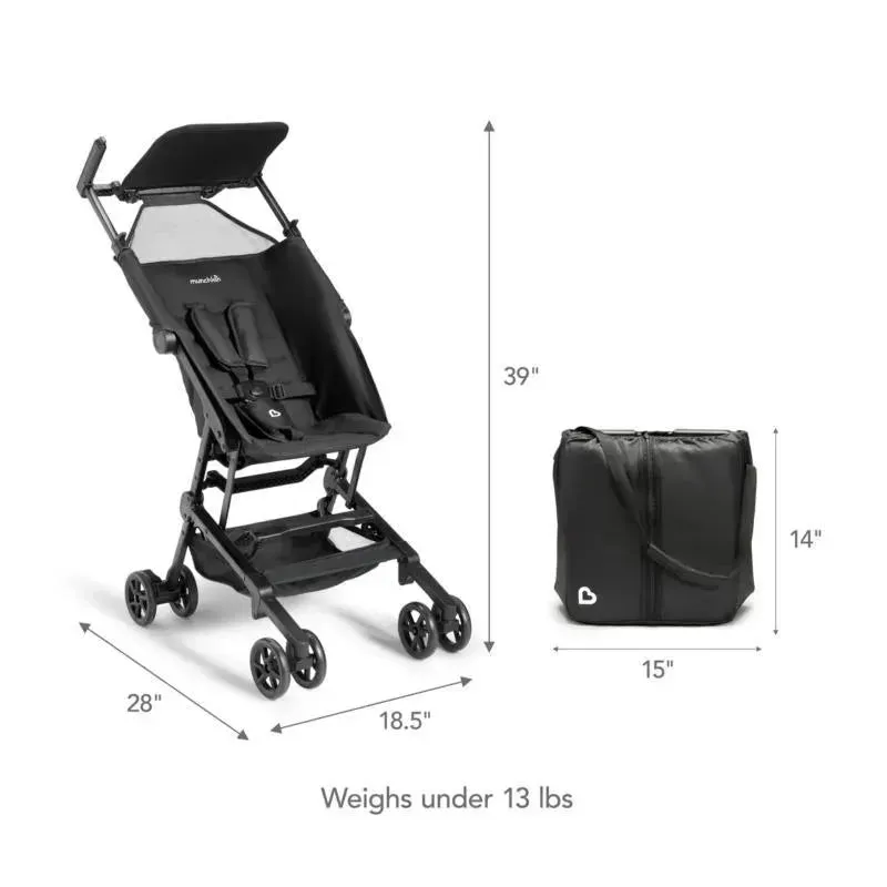 Munchkin Sparrow Ultra Compact Stroller - Black - Image 3