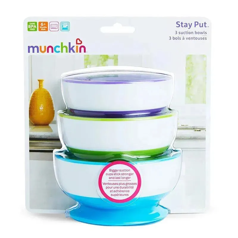 Munchkin Stay Put Suction Bowls, Assorted Colors, 3-Pack - Image 8