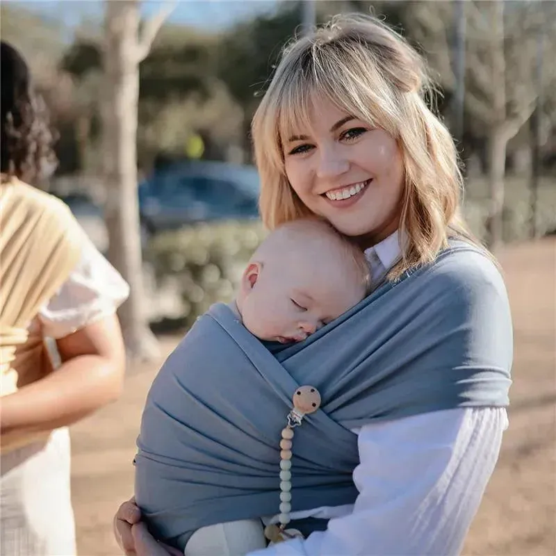 Mushie - 100% Organic Cotton Baby Wrap Carrier, Tradewinds - Image 4