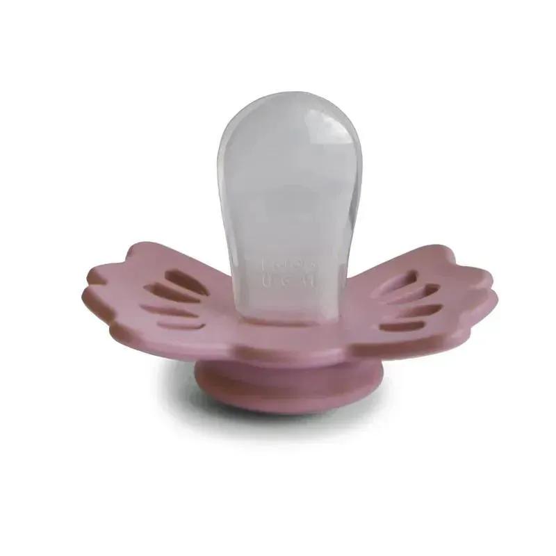 Mushie - 2Pk Cedar/Baby Pink Lucky Symmetrical Silicone Pacifier, 0/6M - Image 2