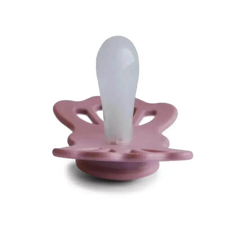 Mushie - 2Pk Cedar/Baby Pink Lucky Symmetrical Silicone Pacifier, 0/6M - Image 3