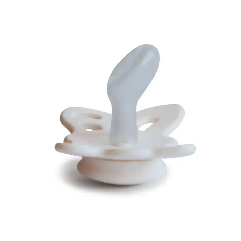 Mushie - 2Pk Cream/Blush Butterfly Anatomical Silicone Pacifier, 0/6M - Image 3