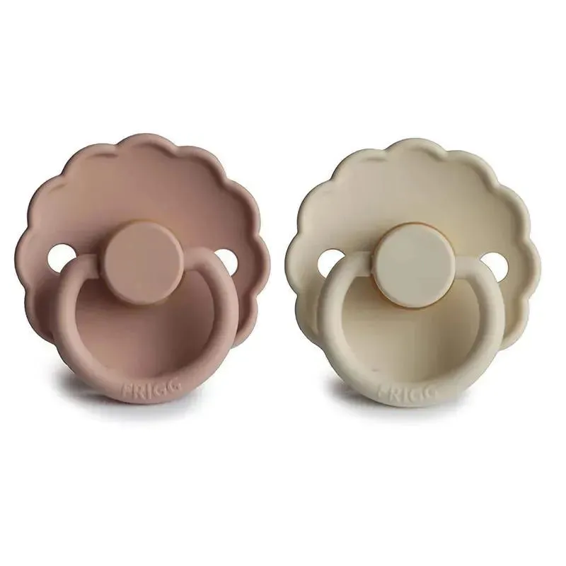 Mushie - 2Pk Frigg Daisy Natural Rubber Baby Pacifier, Blush/Cream, 0/6M - Image 2