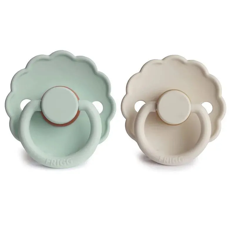 Mushie - 2Pk Frigg Daisy Natural Rubber Baby Pacifier, Seafoam/Cream, 0/6M - Image 2