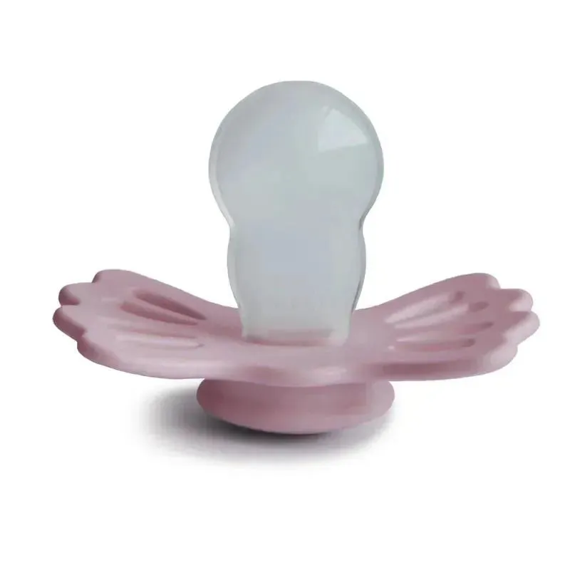 Mushie - 2Pk Lucky Symmetrical Silicone Pacifier, 6/18M, Primrose/Silver Gray - Image 3