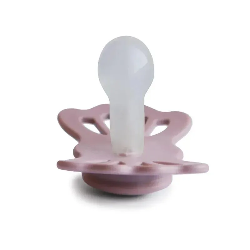 Mushie - 2Pk Lucky Symmetrical Silicone Pacifier, 6/18M, Primrose/Silver Gray - Image 4