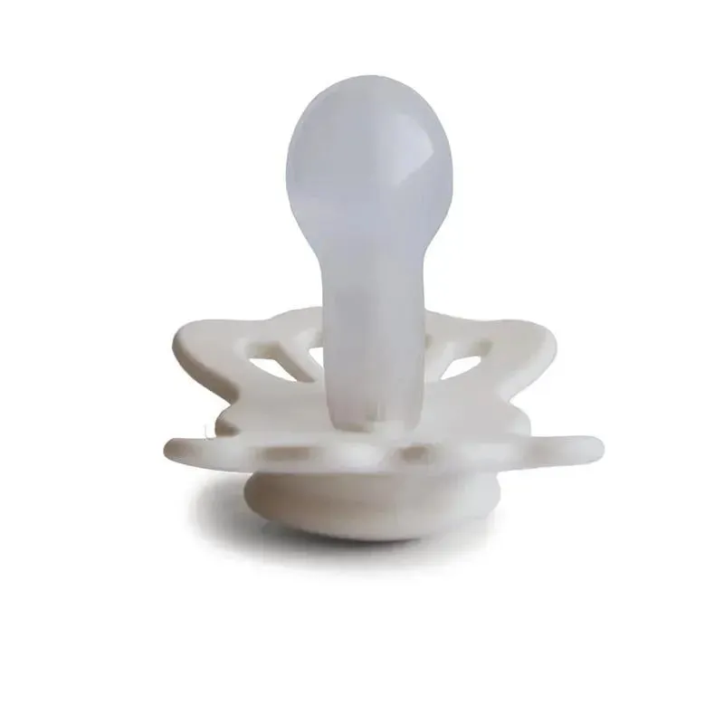 Mushie - 2Pk Lucky Symmetrical Silicone Pacifier, Silky Satin/Cream, 6/18M - Image 3