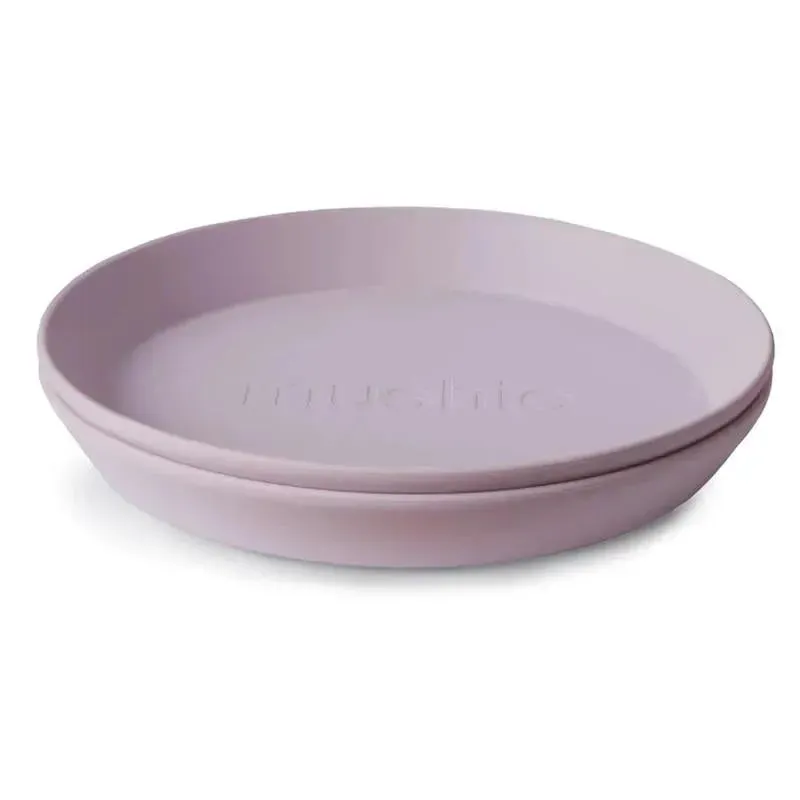Mushie - 2Pk Round Dinnerware Plates Set, Soft Lilac
