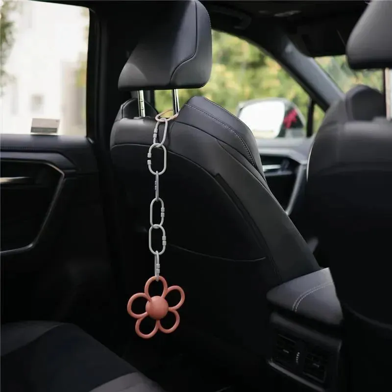 Mushie - Baby Chain Link Rings Toy 12 Count, Multiuse Car Seat Stroller Connecting Toy, Natural, Stone, Tradewinds - Image 5