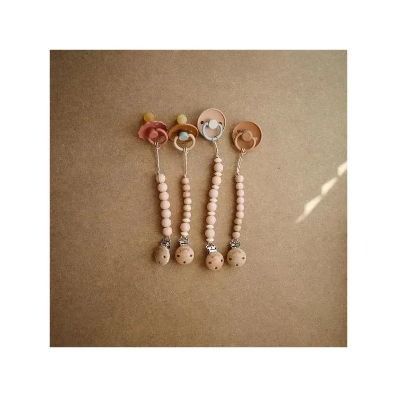 Mushie - Baby Pacifier Clip | Cleo - Blush - Image 4
