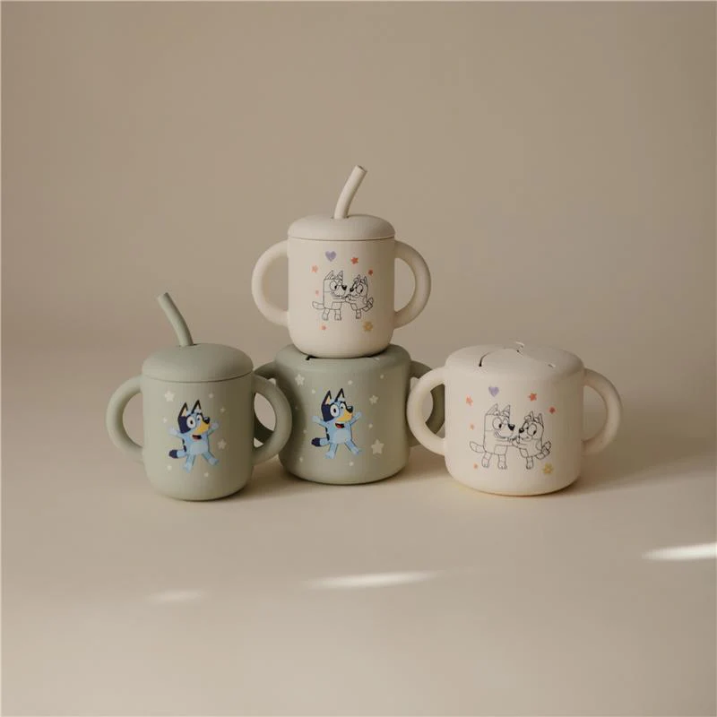 Mushie - Bluey X Mushie Silicone Training Cup + Straw, Bluey Ivory - Image 7