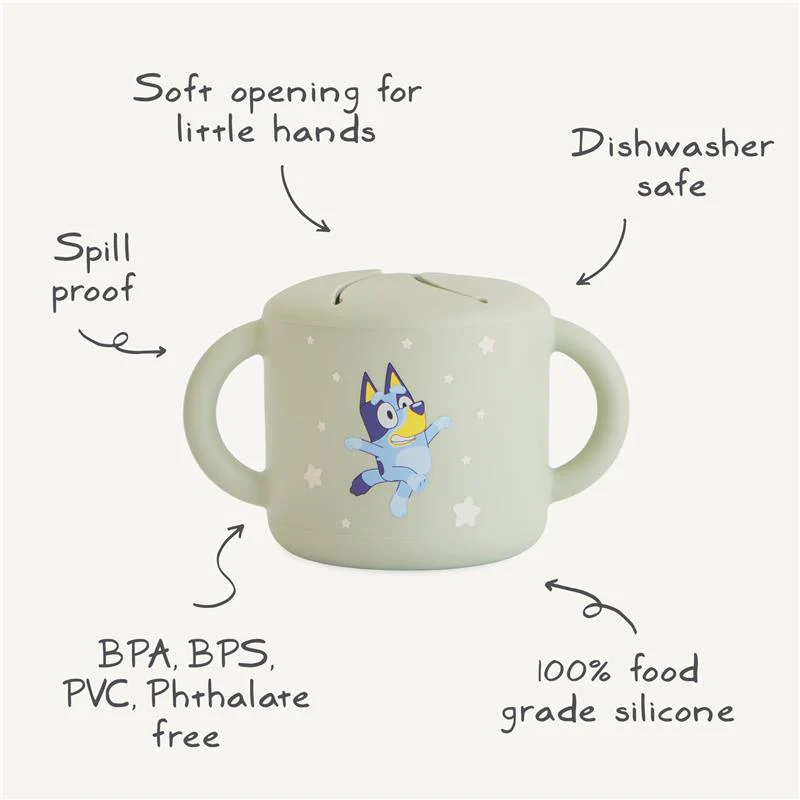 Mushie - Bluey X Mushie Snack Cup, Bluey Sage - Image 2