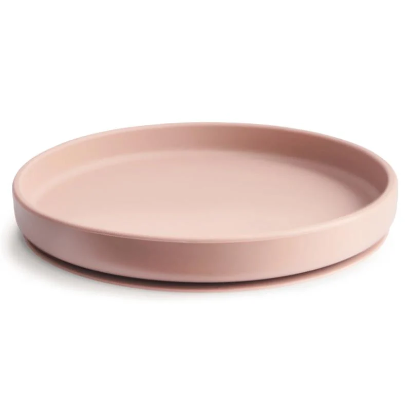 Mushie - Classic Silicone Suction Plate, BPA-Free Non-Slip Design, Blush