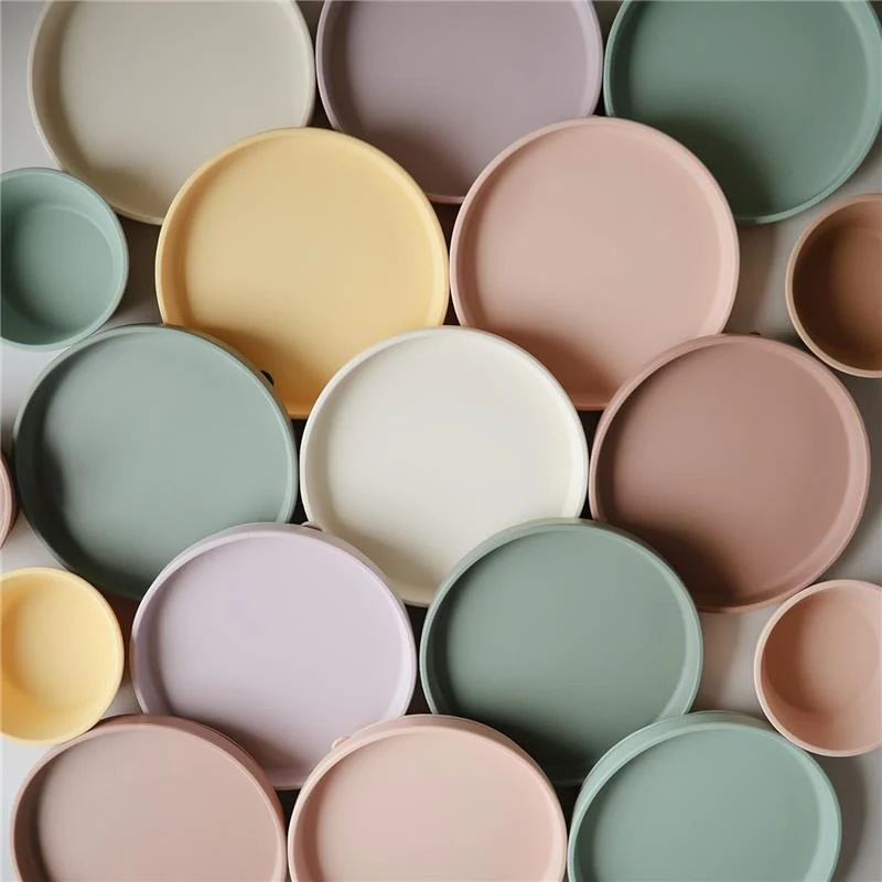 Mushie - Classic Silicone Suction Plate, Powder Blue - Image 2