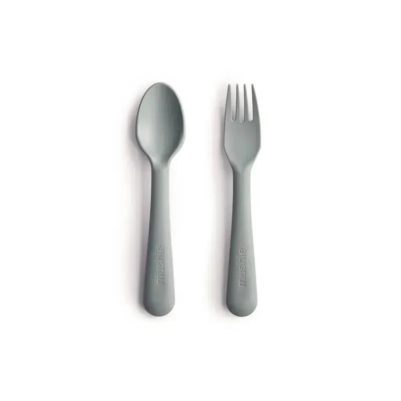 Mushie - Dinnerware Fork And Spoon Set (Sage)