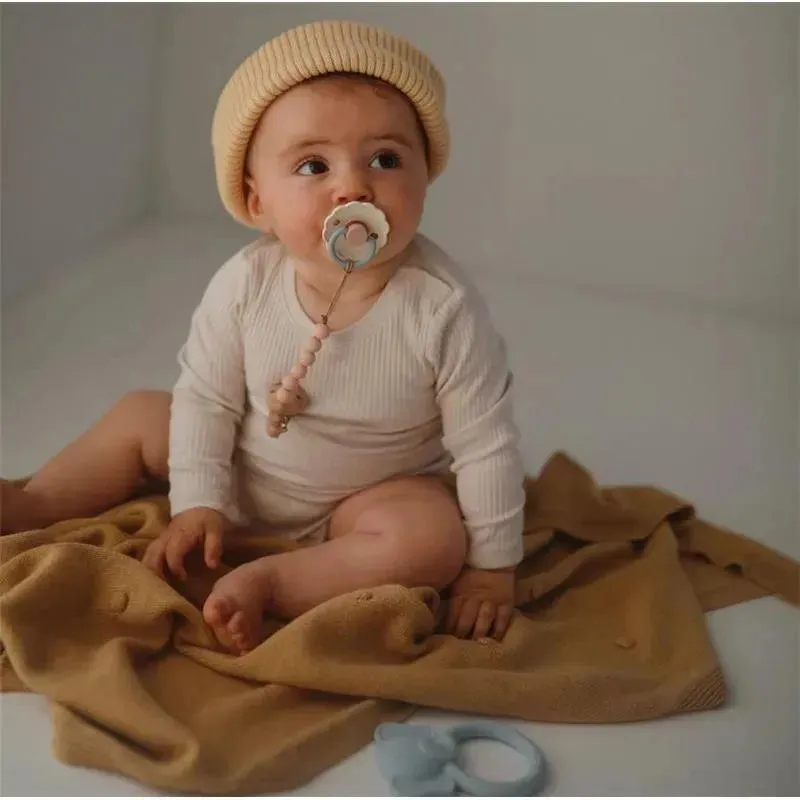 Mushie - Eva Silicone Pacifier Clip, Blush - Image 2