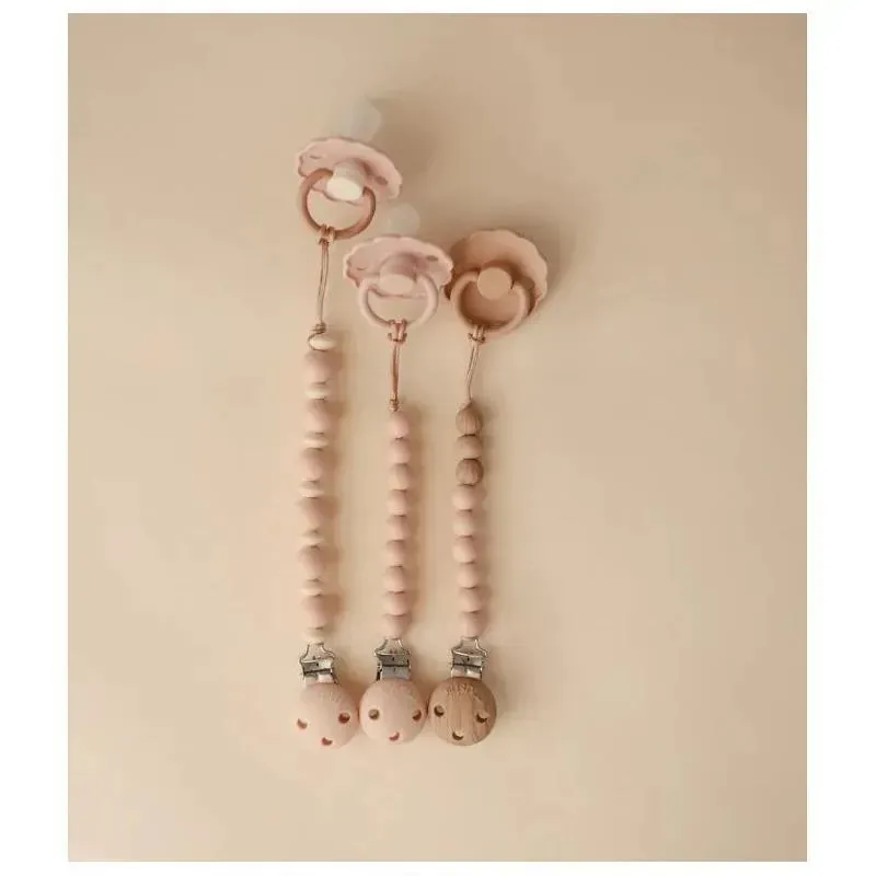 Mushie - Eva Silicone Pacifier Clip, Blush - Image 3
