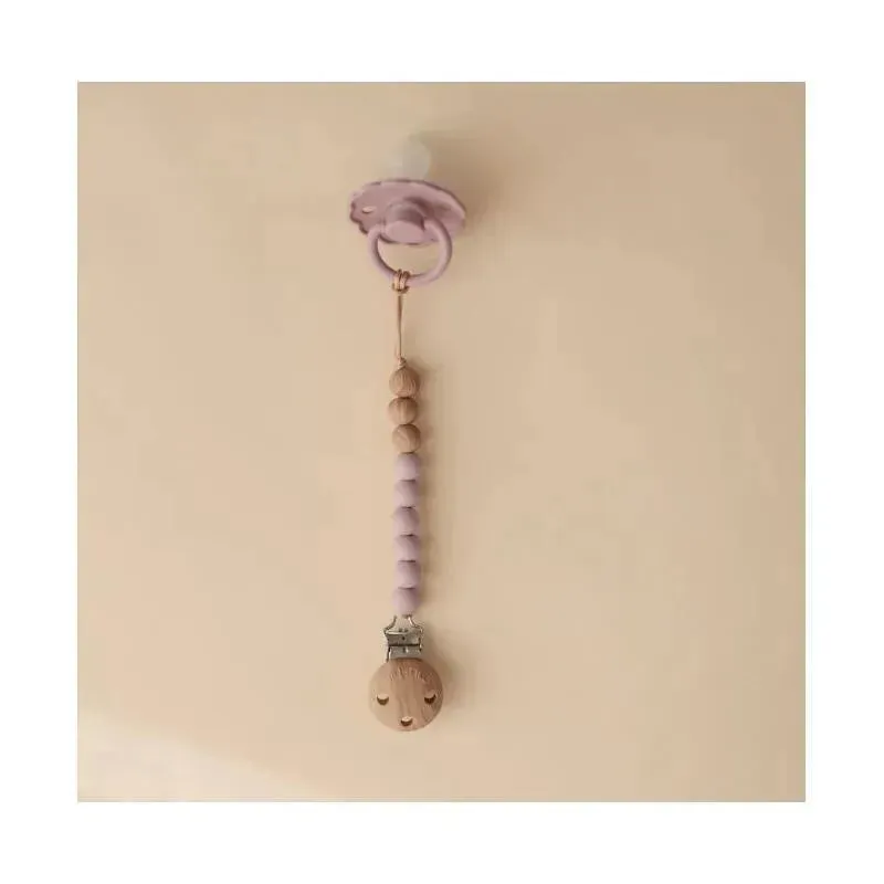 Mushie - Eva Silicone Pacifier Clip, Mauve - Image 3
