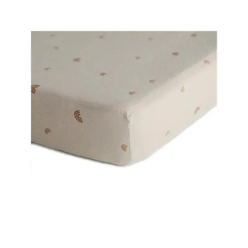 Mushie - Extra Soft Muslin Crib Sheet (Rainbow) - Image 2