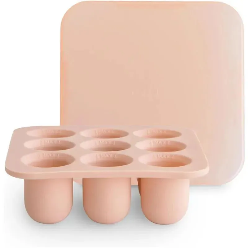 Mushie - Fresh Food Feeder Freezer Tray with Lid for Frozen Baby Food, Blush