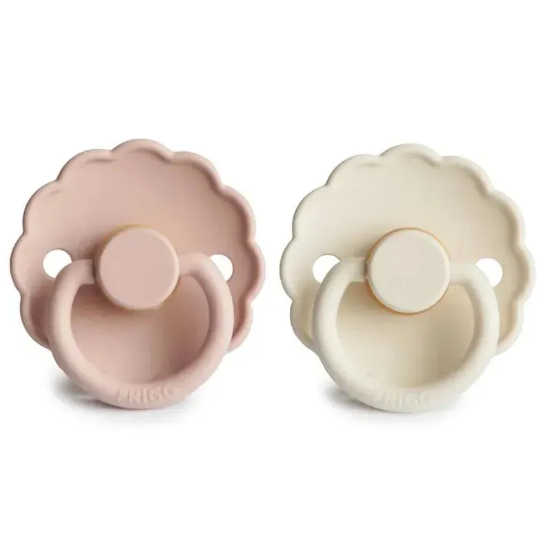 Mushie - Frigg Daisy Natural Rubber Baby Pacifier, Blush/Cream, 6/18M - Image 4
