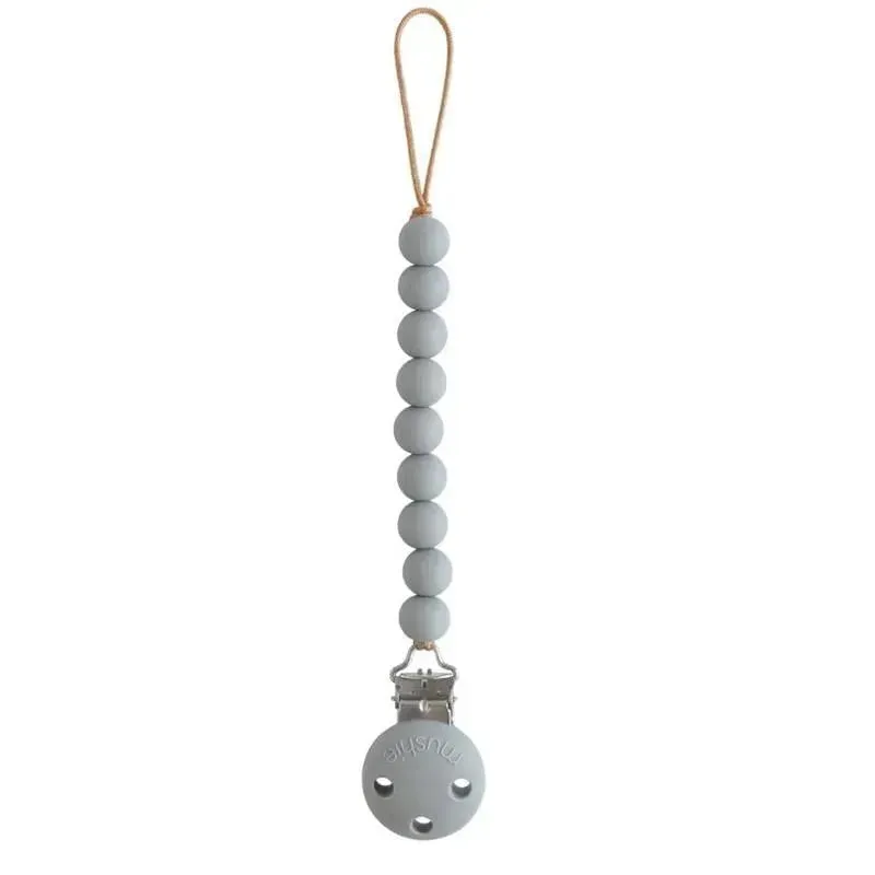 Mushie - Hera Silicone Pacifier Clip, Stone