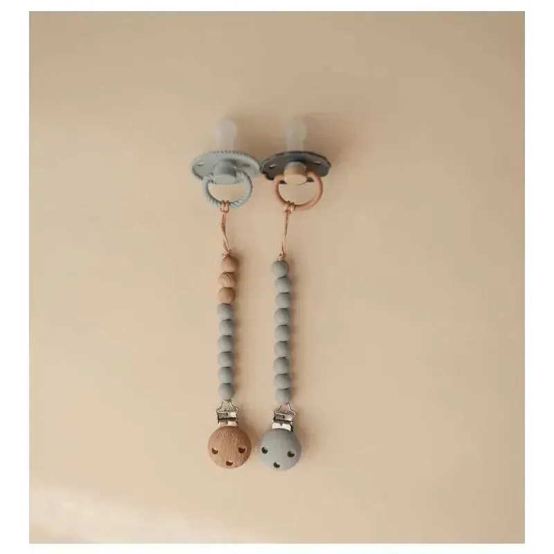 Mushie - Hera Silicone Pacifier Clip, Stone - Image 3