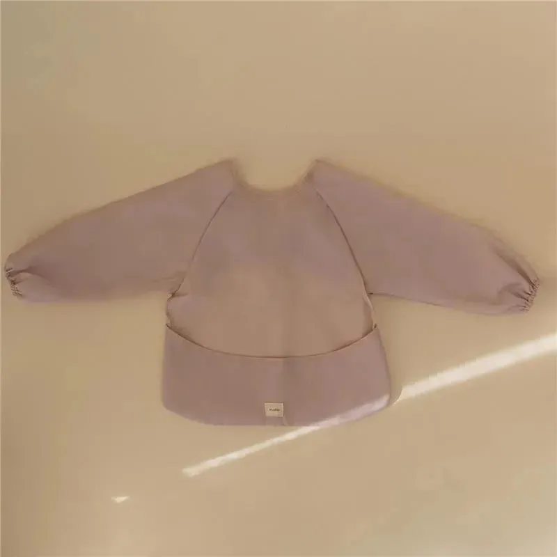 Mushie - Long Sleeve Baby Bib, Waterproof Fabric, Adjustable Fit for Ages 6-24 Months, Blush - Image 8
