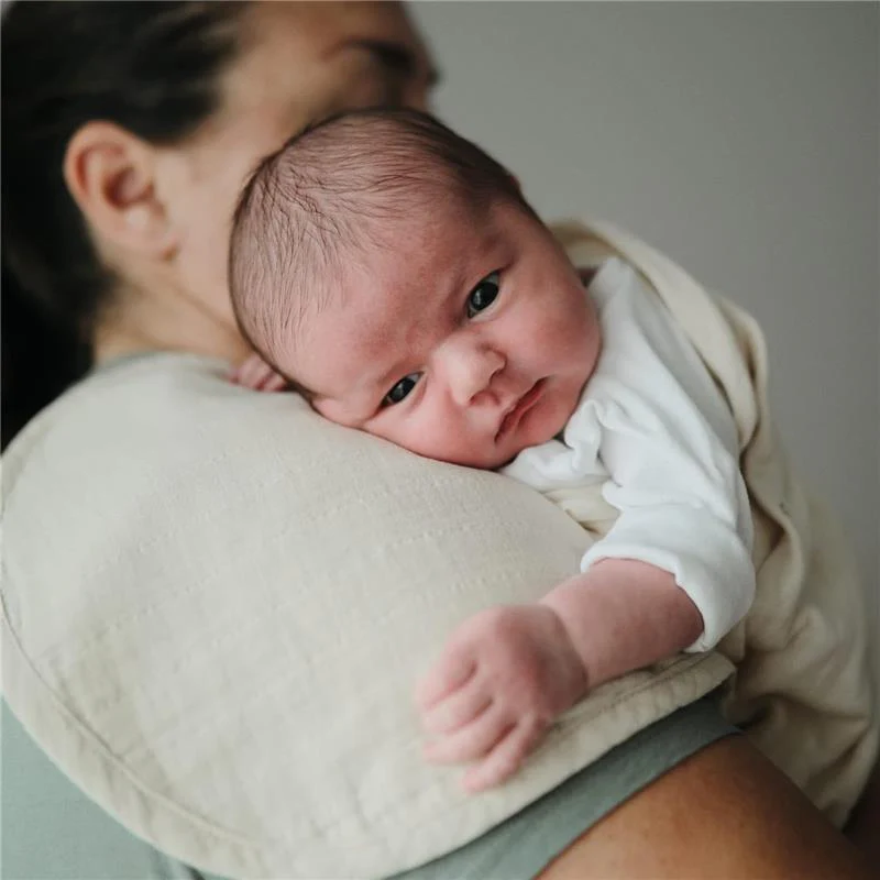 Mushie 2Pk Muslin Burp Cloth Organic Cotton, Natural/Fog - Image 4