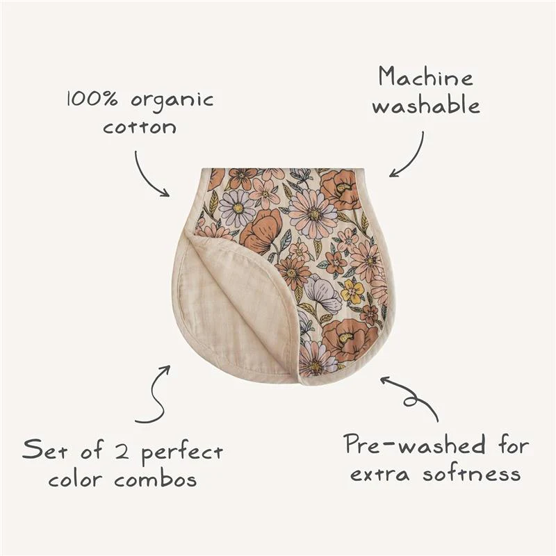 Mushie 2Pk Muslin Burp Cloth Organic Cotton, Natural/Fog - Image 5