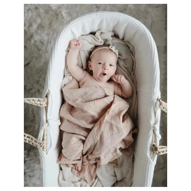 Mushie - Muslin Swaddle Blanket - Natural - Image 4