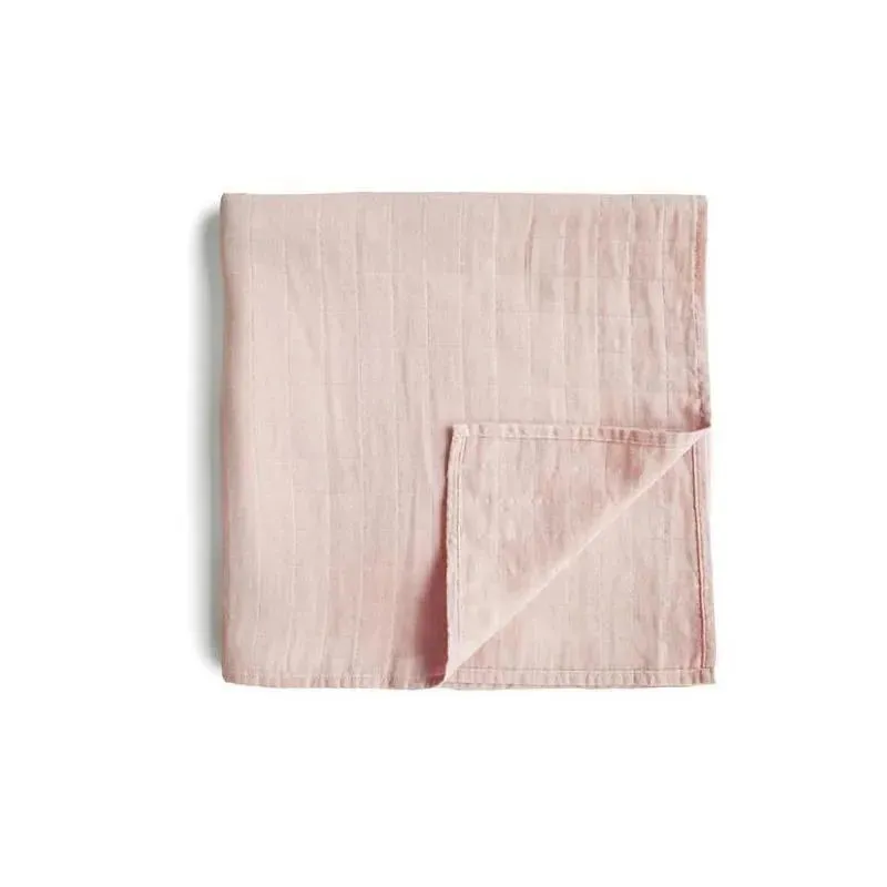 Mushie - Muslin Swaddle Blanket - Rose Vanila