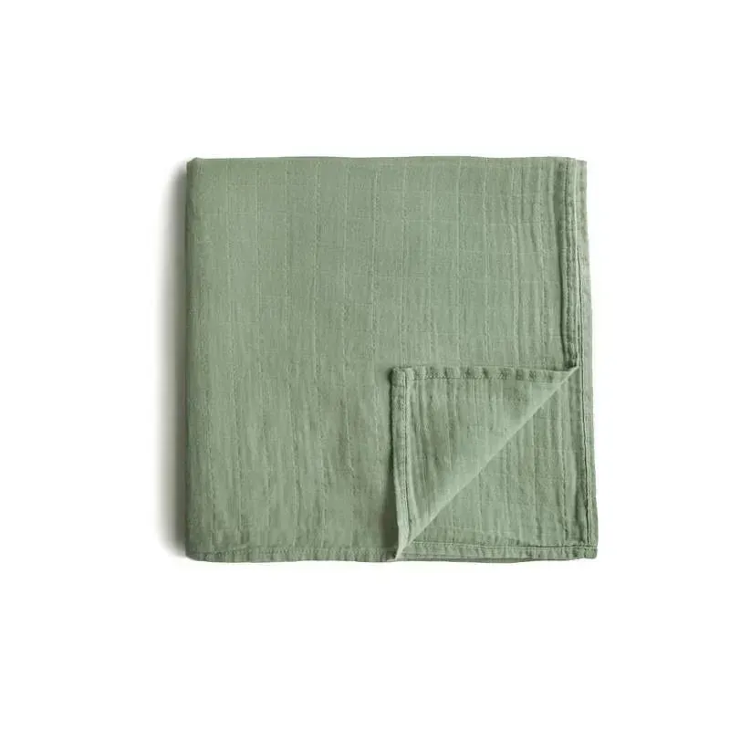 Mushie - Muslin Swaddle Blanket - SAge