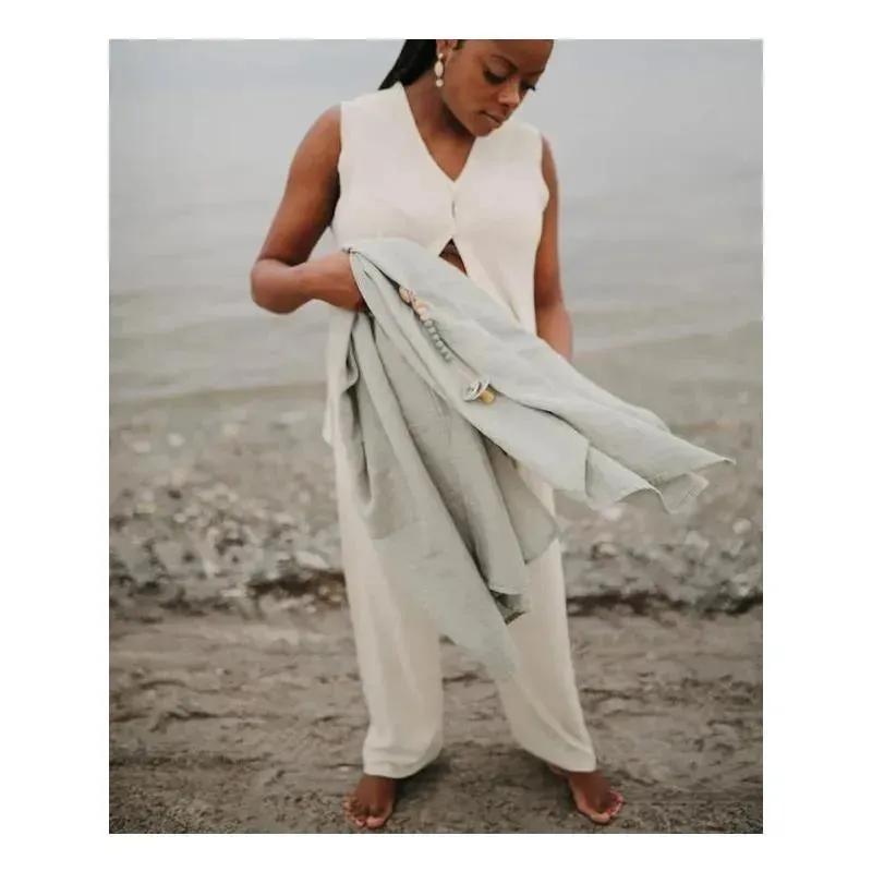 Mushie - Muslin Swaddle Blanket - SAge - Image 3