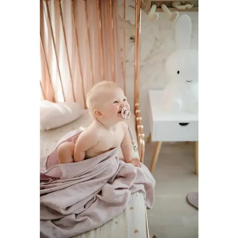 Mushie - Muslin Swaddle Blanket - Soft Mauve - Image 3