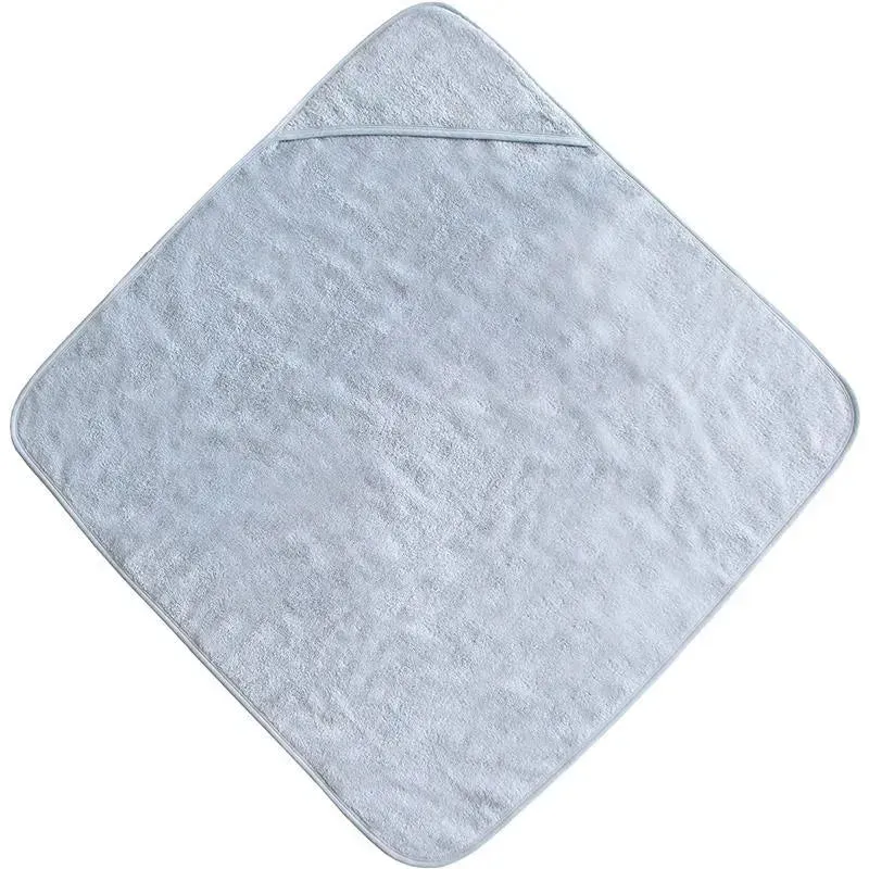 Mushie - Organic Cotton Baby Hooded Towel, Baby Blue - Image 2