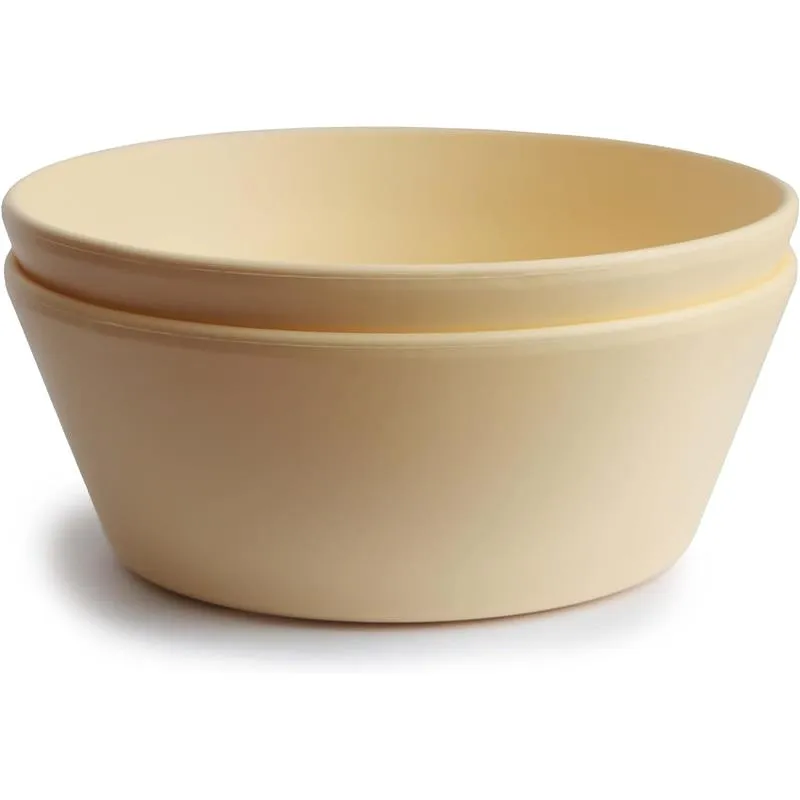 Mushie - Round Bowl Dinnerware Set, Pale Daffodil