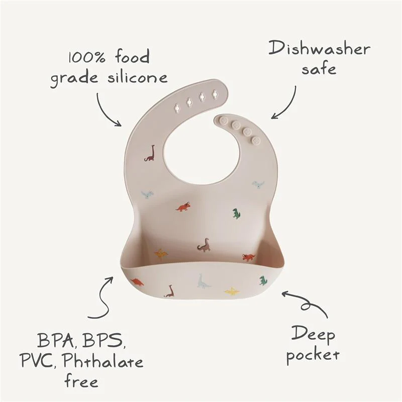 Mushie - Silicone Baby Bib, Bows - Image 2