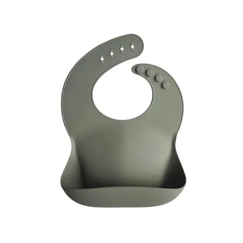 Mushie - Silicone Baby Bib - Silver Sage