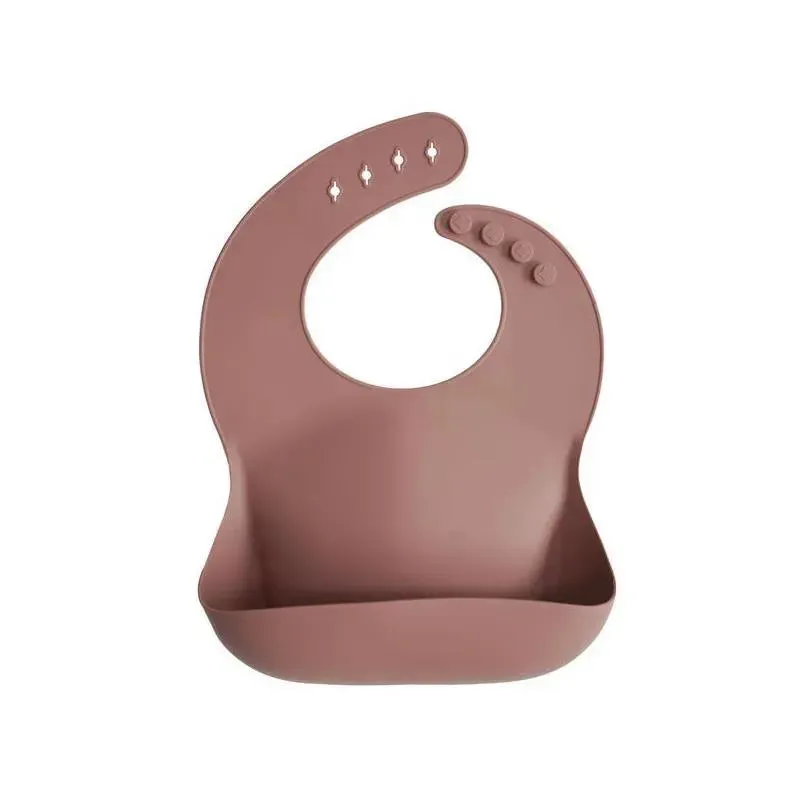 Mushie - Silicone Baby Bib - Woodchuck