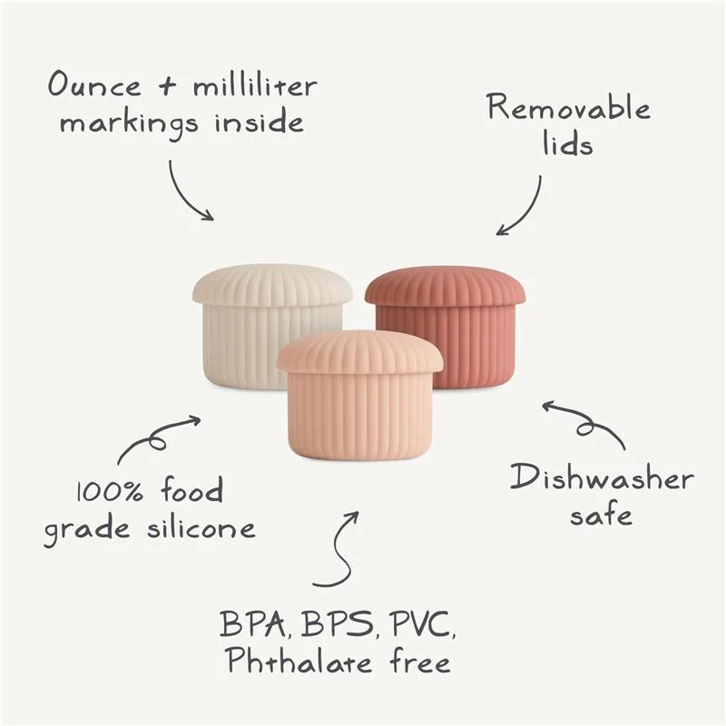 Mushie - Silicone Baby Food Containers Green Combo - Image 9