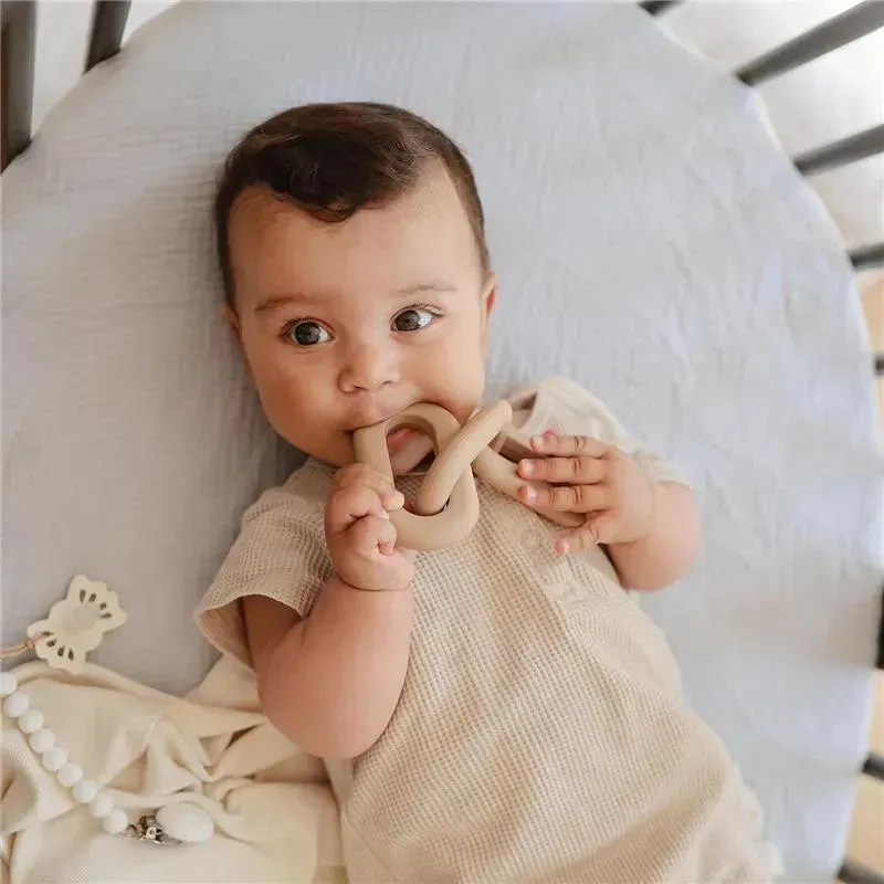Mushie - Silicone Baby Links Teether Toy, Tradewinds - Image 5