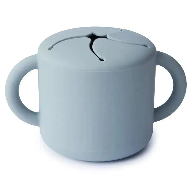 Mushie - Silicone Baby Snack Cup, Powder Blue