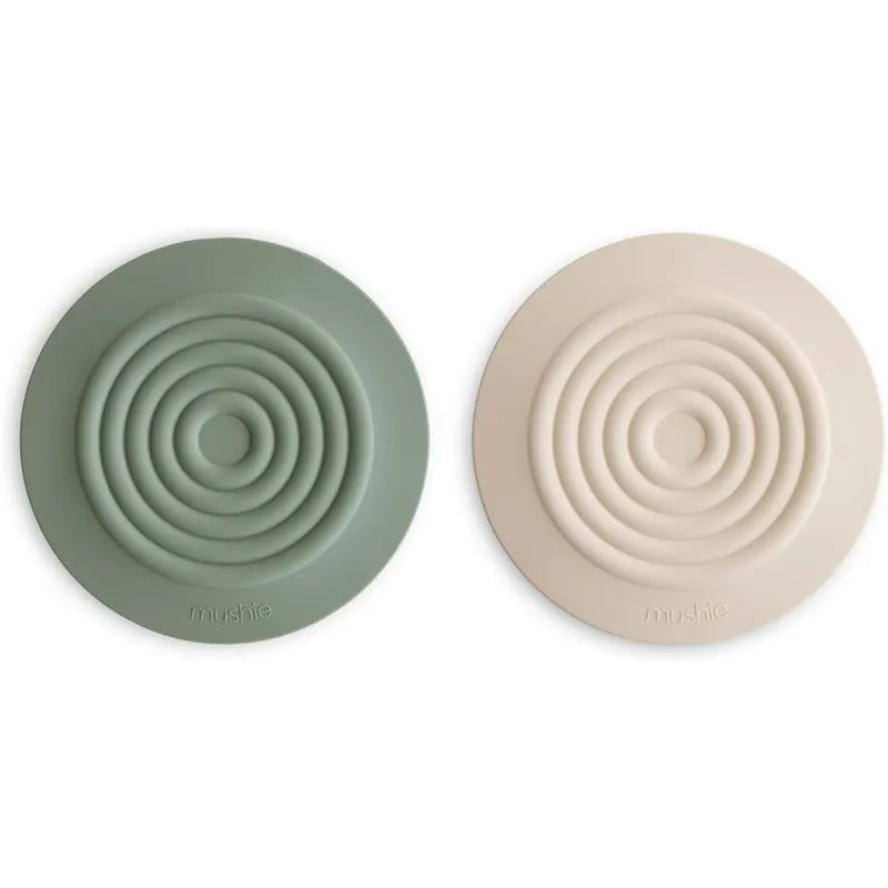 Mushie - Silicone Drain Stopper 2-Pk, Dried Thyme/Shifting Sand