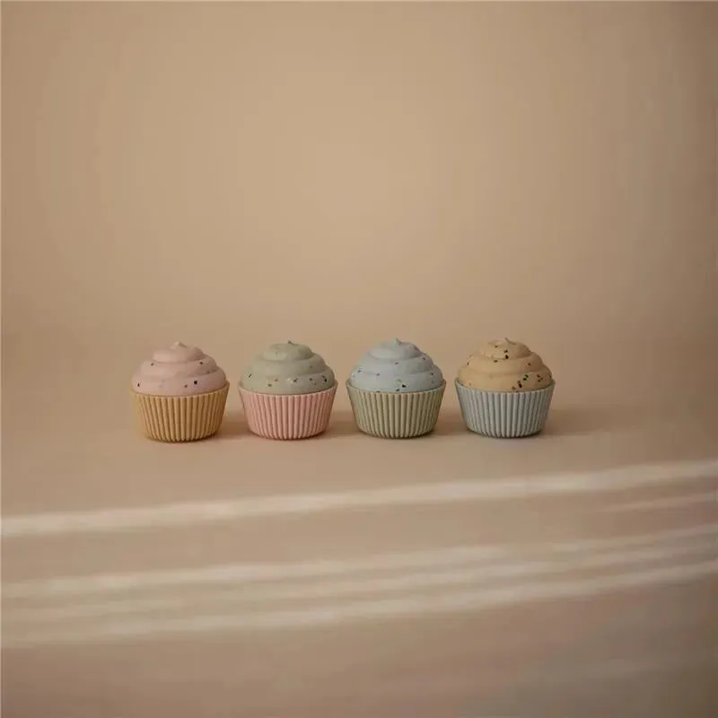 Mushie - Silicone Mix and Match Cupcake Toy 4 Pack, Mold Free - Image 4